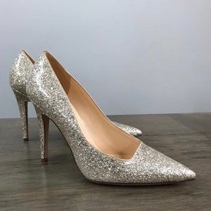 Kate Spade Gold crackle metallic heels
